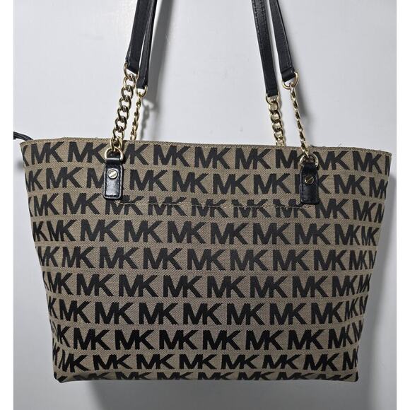 Michael Kors Jet Set EW Tassel Chain Tote/$248/Beige-Black - Picture 5 of 15